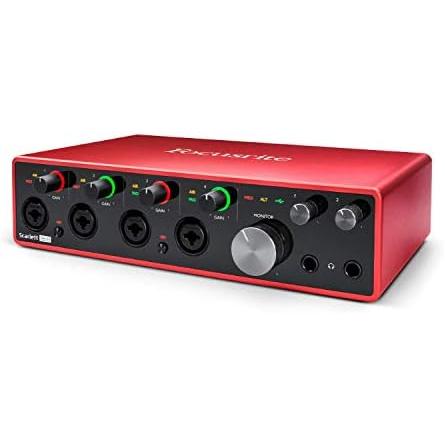 Focusrite Scarlett 18i8 3rd Gen 18x8 USB Audio Interface Bundle with Knox Gear 25 ft. XLR Cables and 4-Inch TRS Cables (5 It