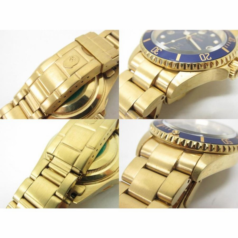 A BATHING APE アベイシングエイプ BAPEX ベイペックス 青 サルマリーナ GOLD 自動巻き腕時計 | LINEショッピング