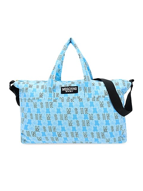 Logo Print & Bear Graphic Baby Diaper Bag