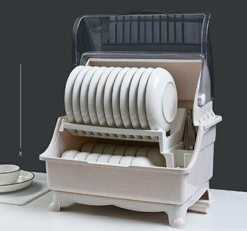 瀝水架 廚房放碗筷收納盒家用特大碗碟置物架瀝水碗架帶蓋盤子餐具裝碗櫃