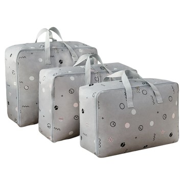 防水牛津布收納袋  中(55 x 20 x 33cm)  灰圈圈  1組