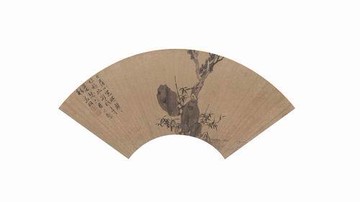 仿古畫 復制 絹本 畫心 文征明扇面畫16 25-53厘米 裝飾掛畫心