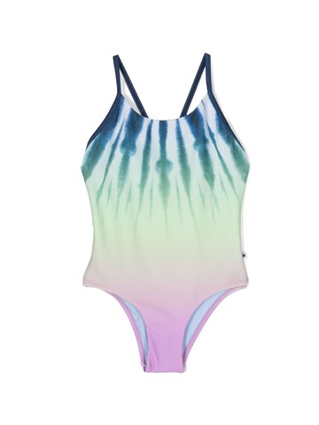Molo - tie-dye print swimsuit - kids - Recycled Polyester/Elastane/Nylon/Elastane - 176 - Blue