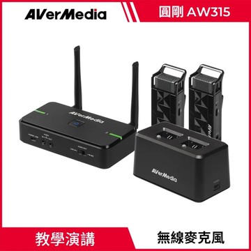 AVERMEDIA 圓剛 AVerMic AW315 無線教學麥克風(雙麥克風加座充組)