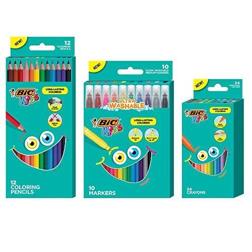 BIC Kids Coloring Combo Pack, Ultra Washable, Long-Lasting, Includes Marker