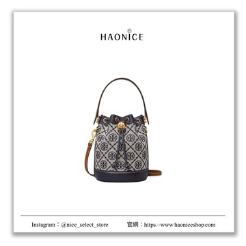 【NICE 歐美日韓代購】24SS新款時尚精品Tory Burch T Monogram經典鯷花水桶包 斜肩包 束口