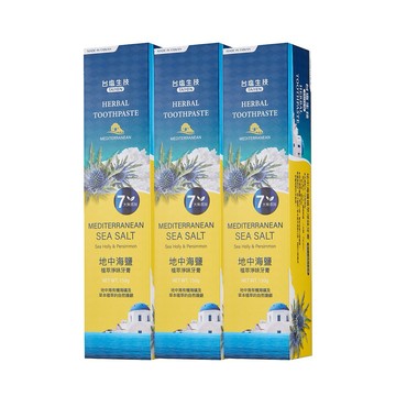 【台鹽生技】地中海鹽植萃淨味牙膏150gx3條