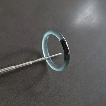 18.3mm/ 17.4mm 翡翠戒指 | 危地馬拉飄花翡翠戒圈玉戒指 | 女戒