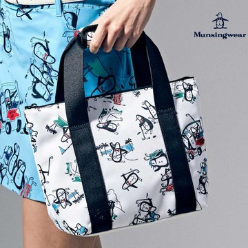 【Munsingwear 企鵝】女款白色滿版企鵝印花保冷袋 MLRE0A44