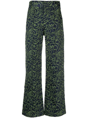 DESTREE - Yoshitomo jacquard trousers - women - Polyester/Cotton/Acrylic - 44 - Green