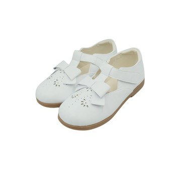 HABU 優雅素面 蝴蝶結 公主鞋 娃娃鞋 涼鞋 皮鞋 白 2253-WH