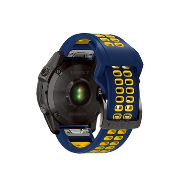 【ibits】Garmin Fenix 7X 雙排孔雙色矽膠錶帶 適用易耐時EPIX錶帶 替換腕帶 22/26mm