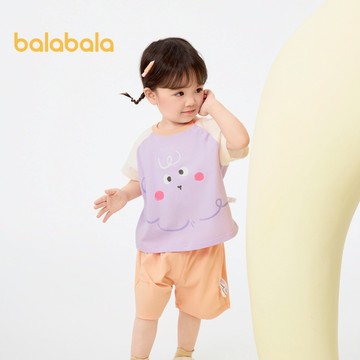 巴拉巴拉寶寶短袖套裝男童寶寶夏裝女童洋裝寶寶衣服2024春夏新款衣服套裝