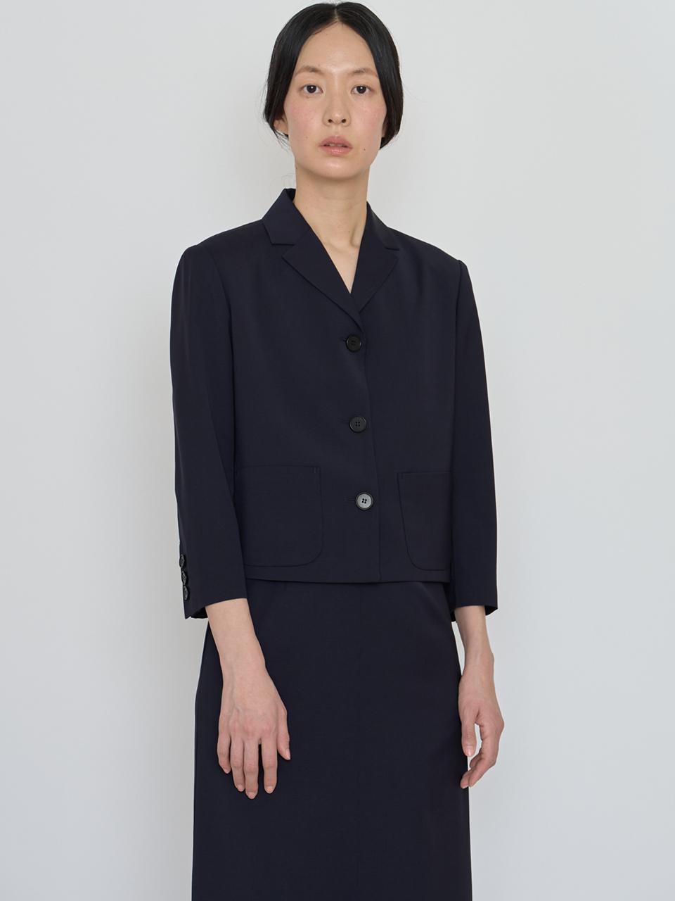 Summer Wool Compact Blazer [Navy]