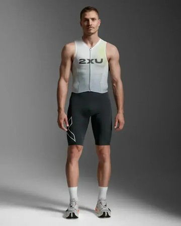 2XU 男士 極速空力三鐵衣連身衣｜抹茶色