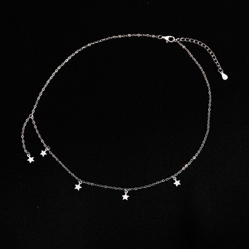 925純銀星星流蘇項鏈女年新款設計感韓版ins風簡約鎖骨鏈