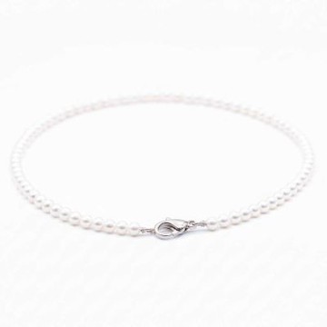 EM【eileen me】頂級嚴選經典款天然珍珠項鍊 5-5.5mm 白帶粉 約39公分 有延長鍊