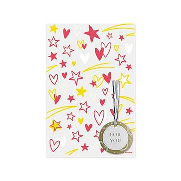 珠友Chuyu糖果禮物袋/GB-10076-01/中/心星紅/4入/包