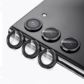 Samsung S24 帶定位輔助器鋁合金框鏡頭保護貼(黑色)