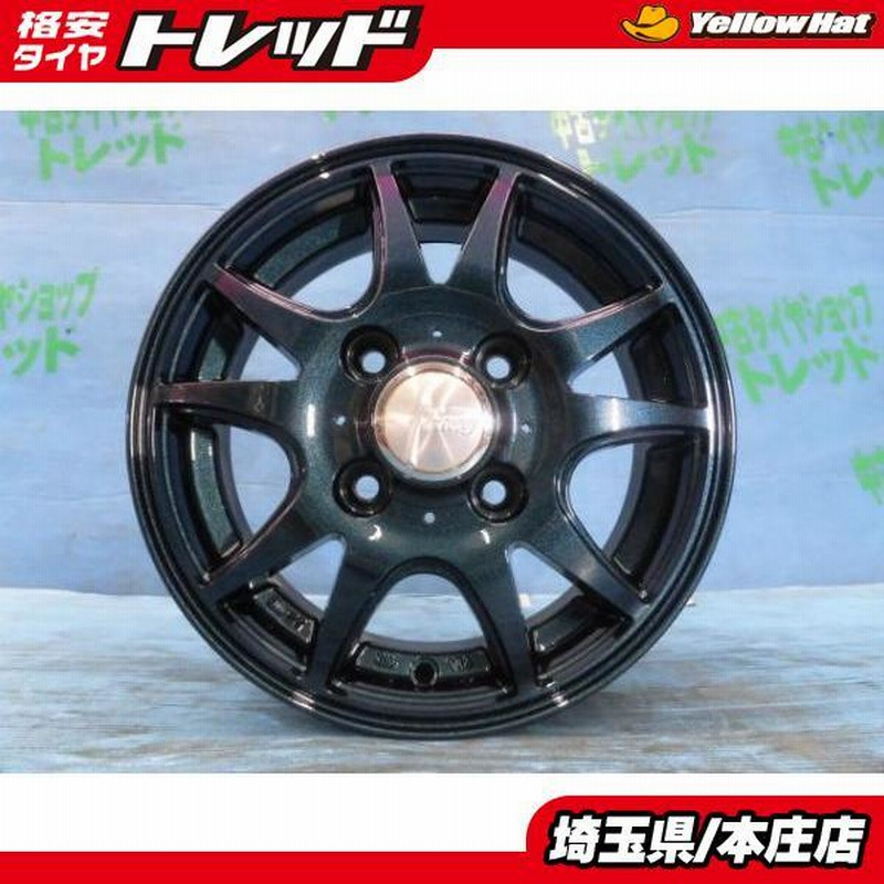 中古 12インチ アルミホイール ウェッズ ファング 4j 4H100 +42 4本