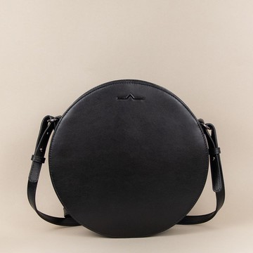 TAT 經典皮革小圓包 可拆式尼龍豆袋|墨黑