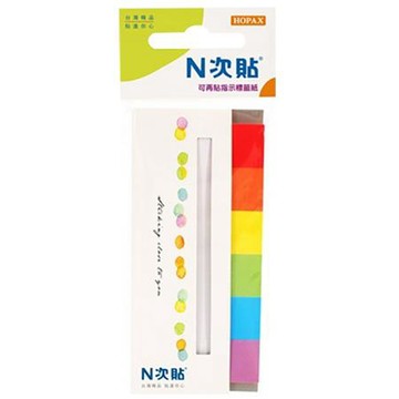 N次貼6色螢光指示標籤紙/61428/彩虹/45x15mm/6色x30條/包
