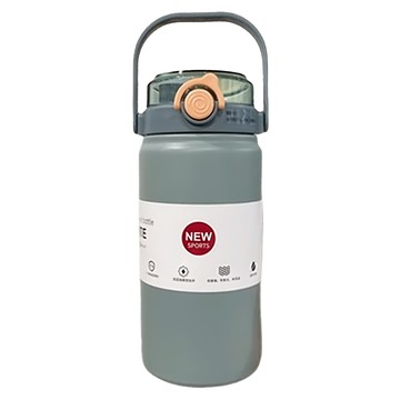 彈蓋雙飲水壺  316不鏽鋼  自帶提手  藍色  1L  1個