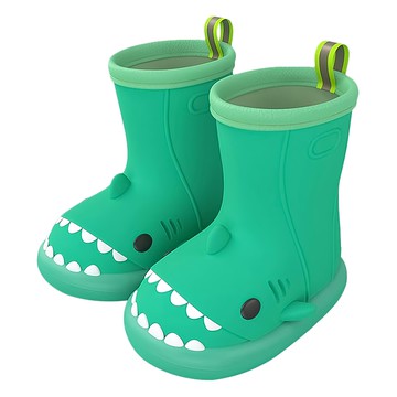 JAR 嚴選 可愛鯊魚兒童雨鞋 190mm 綠色 防水舒適 卡通造型