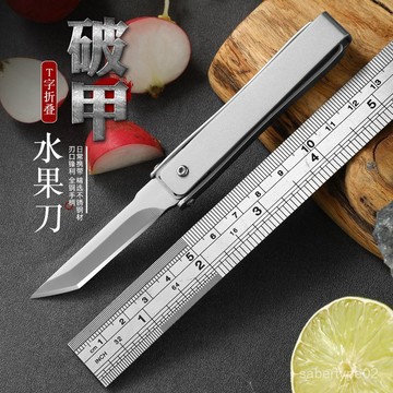 迷你高硬度小刀戶外隨身攜帶刀鈦閤金不銹鋼水果刀鑰匙扣掛件刀 OL11