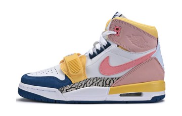 JORDAN LEGACY 312 WHITE CORAL PINK FRENCH BLUE GS