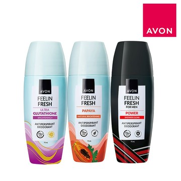 [AVON雅芳]制汗體香劑-美白透亮/勻白嫩膚/乾適防護75ml(三款各一)