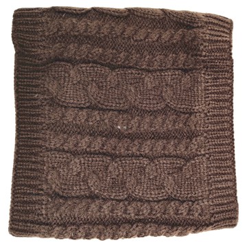 純色大麻花造型圍脖巾 聚酯纖維90% 彈性纖維10%  咖啡色  Free Size