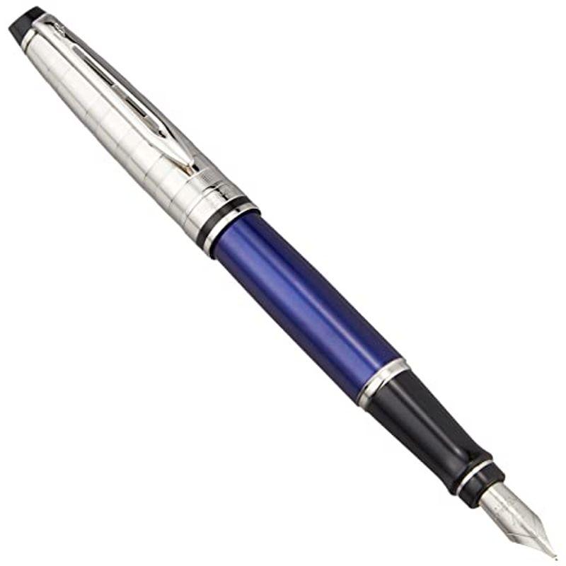 WATERMAN ウォーターマン 公式 万年筆 F 細字 エキスパート デラックス ダークブルーCT 2103841 両用式 正規輸入品