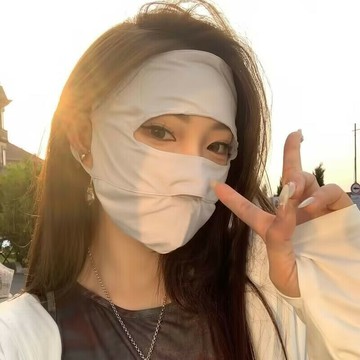 防曬面罩全臉防紫外線冰絲口罩批發薄款透氣遮陽臉基尼騎車大帽檐【Snowbelle優選】