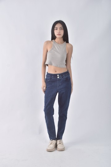 (L) joan丹寧牛仔質感藍色長褲