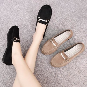 老北京布鞋女夏季新款軟底舒適工作黑色不累腳上班豆豆平底單鞋子