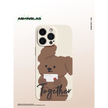 ASHINSLAB一起拍照適用iPhone蘋果15promax手機殼P50新款女生14plus文藝復古13小眾趣味可愛小熊12全包軟殼16
