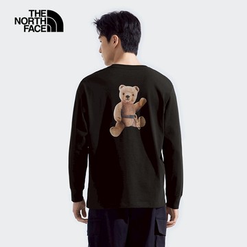 男女款黑色純棉趣味印花設計長袖上衣｜8F0JJK3