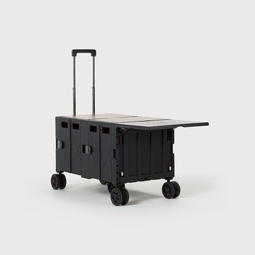 CODE LIVING 第二代 可擴充式折疊收納手推車(桌板延伸)-黑色