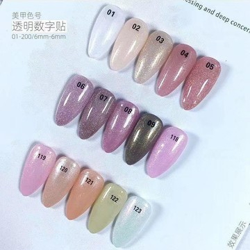 ⭐️優選好貨⭐️ PVC圓形透明編號標籤美甲色號標記01-200數字編號貼美甲色板卡