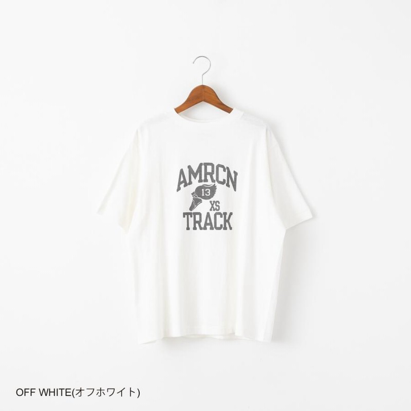 Americana アメリカーナ AMRCN TRACK カレッジ プリント Tシャツ