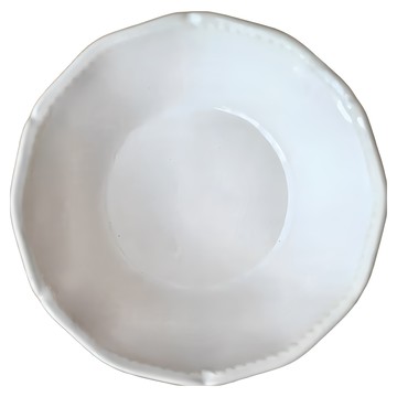 美濃燒 浮雕花邊小碟 15x5.7cm 500ml 陶瓷 日本製造 適用於微波爐/洗碗機/烘碗機  白色  1個