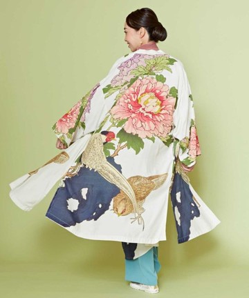 【熱門預購】抗UV輕盈大膽花鳥浮世繪開襟罩衫羽織(3色)7IA-5109