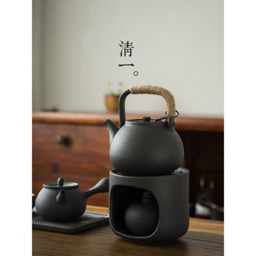 清一丨陶瓷酒精爐日式茶爐泡茶壺家用火山石養生燒水壺套裝煮茶器