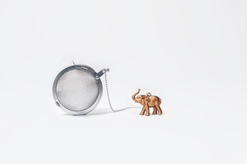 01LIV不銹鋼濾茶器 CHICHI濾茶球 大象吊饰 原創設計 泡茶器