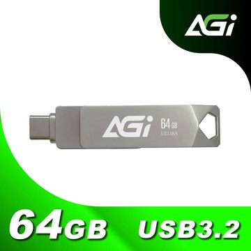 【AGI 亞奇雷】UE138A 64GB USB 3.2 TYPE C 雙用隨身碟