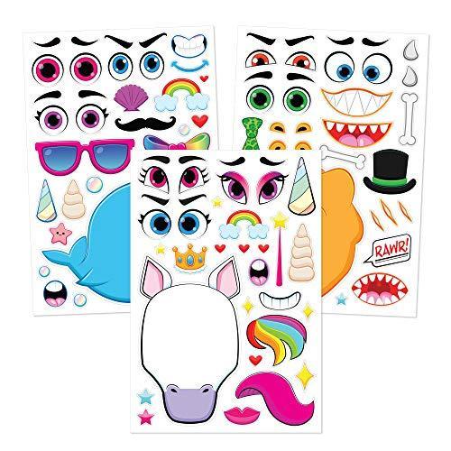 JOYIN 36 PCS Makeーaーface Sticker Sheets Make Your Own Animal Mix and Match