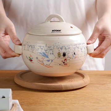 萬土燒 嚕嚕米正版授權 日式球釜陶鍋/多功能砂鍋 冰雪節 - 3000ML