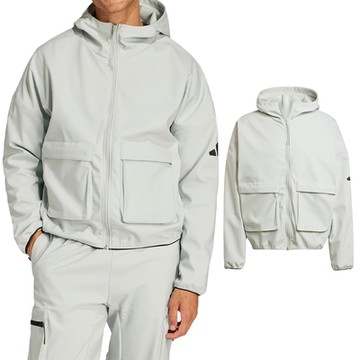 Adidas M CE Q1 PR FZHD 男 灰 運動 休閒 連帽 外套 JF3302