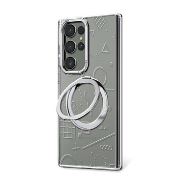 APBS Samsung S26/S25/S24/S23系列 浮雕感360旋轉磁吸立架手機殼-極簡